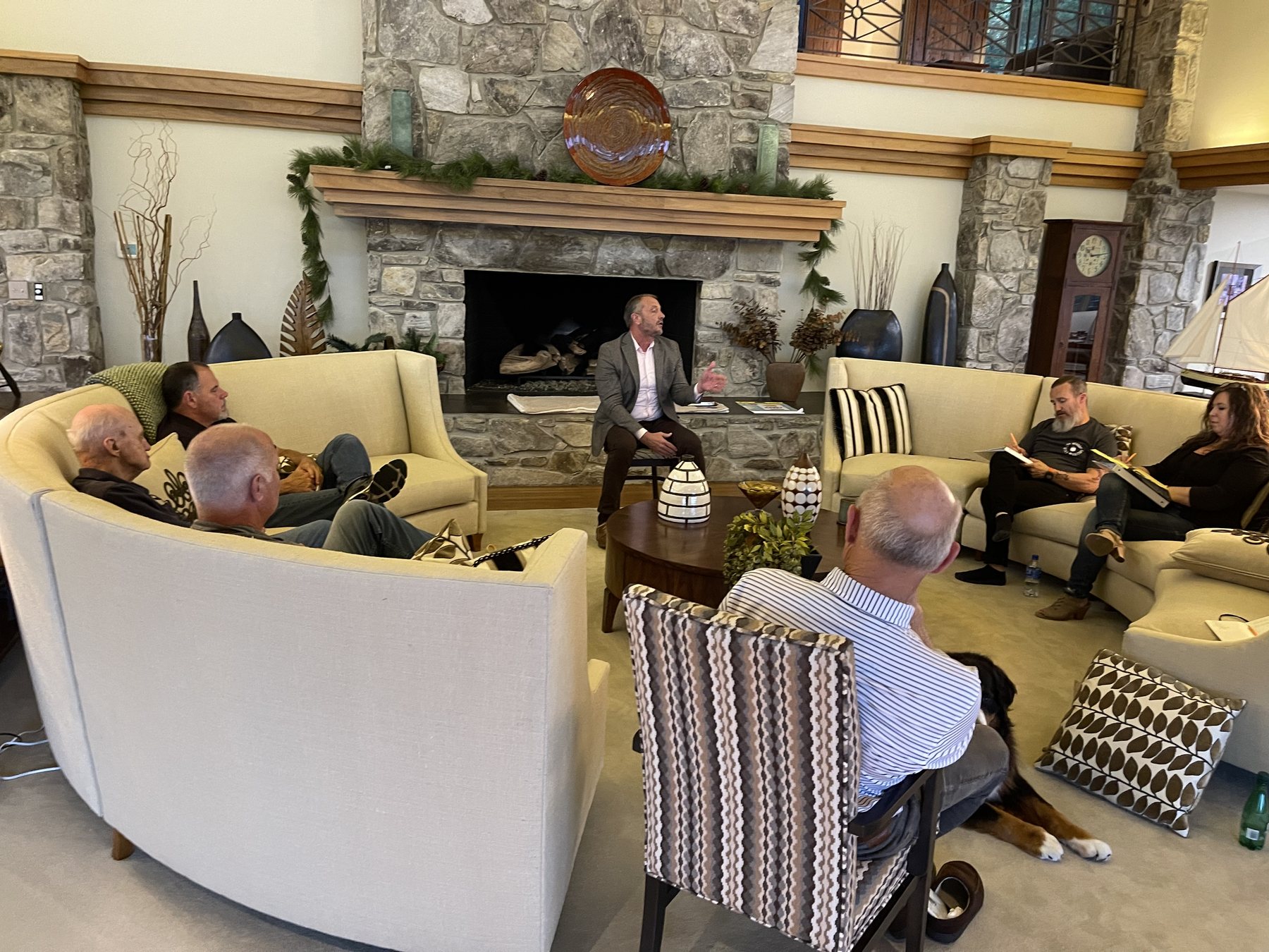 Fireside board conversation